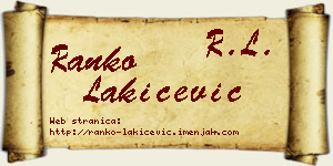 Ranko Lakićević vizit kartica